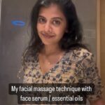 Swagatha S Krishnan Instagram – My serum application massage technique. This has worked personally in reducing sagging jawline and bloated under eyes . Ll soonly share the massage techniques if you use ayurvedic oils/essential oils for your regular massages. #skincare #serum #massage #facial