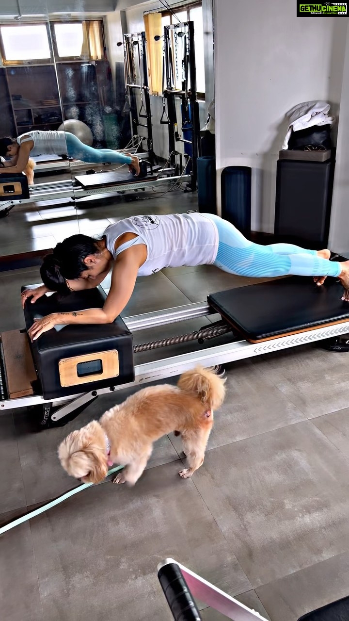 Tanishaa Mukerji Instagram - This is such an anthem @officialpiyushmishra 🙌 #aarambhhaiprachand 💚 #pilatesgirl #pilatesreformer #pilatesinstructor @mayankshah8055