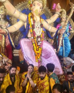 Tanushree Dutta Instagram - There is an ancient reason why in Hinduism/ Sanatan Dharma our Gods & Goddesses were always depicted larger than life and idols made of mud representing divine entities were made very big & towering over humans. The mud represents the 3d density of time space & matter. That's why in every religion they say mitti ka bana insaan. Because this body turns to dust eventually when buried or goes back to the basic 5 elements if cremated...no matter how big one think one is in life it all turns to dust one day. The larger than life idol represents their conciousness that is much more vast than an average human mind & awareness. Since a supernatural being cannot be seen with naked eyes nor its conciousness be realised by lesser mortals the idols were given attributes and larger than life shape & form. It is to make a regular person realise it's subordination in the spiritual realm. When we know we are subordinate naturally we will bow down & be humble. When we are humbled we are open to receive their divine grace & help. Much before we humans were created they were created by the creator God Brahma ji & Mahadev Shiva who is the father of our religion. Therefore we bow down to them in reverence of their spiritual seniority. We need their blessings and blessings come when we pray, ask and humble ourselves. The pooja path and vedic mantras invoke their energy presence in a particular location in space time matrix. They reside in a realm beyond so these processes are done to invoke & manifest their energy presence so devotees can bathe in that grace. The rituals prepare the human energy field to receive and partake in their energy & when we fold our hands we show our act of submission towards someone who can help us. God has created every thing thus God dwells in everything and Every thing is God. There is nothing else but God in creation. And the all sovereign God can manifest in any shape or form as he wills. He can make himself known without any form if he wills. It depends who is spiritually ready for what. Hindu religion is hundreds of thousands of years old and thus we have many different ways of approaching this divine reality. 🙏🙏🙏