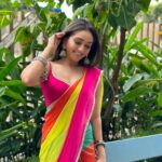 Tanya Sharma Instagram - Rani behaviour only 💕👸 . . Stylist: @the_neerajpandey Outfit: @deeveecouture Outfit PR: @devampandeyofficial x @onestopsolution02 #saree #tanyasharma #ethnic #picoftheday #colorful #rani