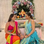 Tanya Sharma Instagram - Happy gannu day 💕 had the best time visiting my dear friends and their pretty ganpatis ! Bappa Humesha humare sath rahen 🙏🏻#ganeshchaturthi #grateful