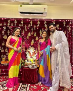 Tanya Sharma Instagram - Happy gannu day 💕 had the best time visiting my dear friends and their pretty ganpatis ! Bappa Humesha humare sath rahen 🙏🏻#ganeshchaturthi #grateful