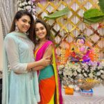 Tanya Sharma Instagram - Happy gannu day 💕 had the best time visiting my dear friends and their pretty ganpatis ! Bappa Humesha humare sath rahen 🙏🏻#ganeshchaturthi #grateful