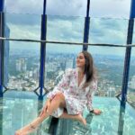Tanya Sharma Instagram – Feeling high 😂🌈
.
.
Swipe right to see #influencers struggle 🥹
Wearing – @femi9.byas #vacation #travel #malaysia #love #grateful #photooftheday Sky Box at Sky Deck KL Tower