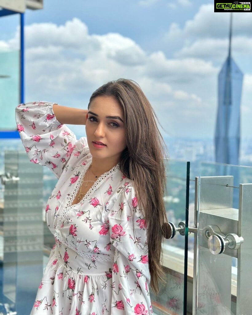 Tanya Sharma Instagram - Feeling high 😂🌈 . . Swipe right to see #influencers struggle 🥹 Wearing - @femi9.byas #vacation #travel #malaysia #love #grateful #photooftheday Sky Box at Sky Deck KL Tower