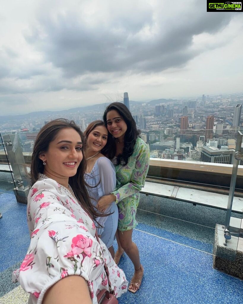 Tanya Sharma Instagram - Feeling high 😂🌈 . . Swipe right to see #influencers struggle 🥹 Wearing - @femi9.byas #vacation #travel #malaysia #love #grateful #photooftheday Sky Box at Sky Deck KL Tower