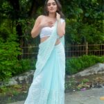 Tanya Sharma Instagram - Prettiest problem 🦋 . . Shot by - @iam_rajinamdar Styled by @Rimadidthat Earrings - @klissaa_ Pre-draped saree @glamwiz Saree PR @mediatribein