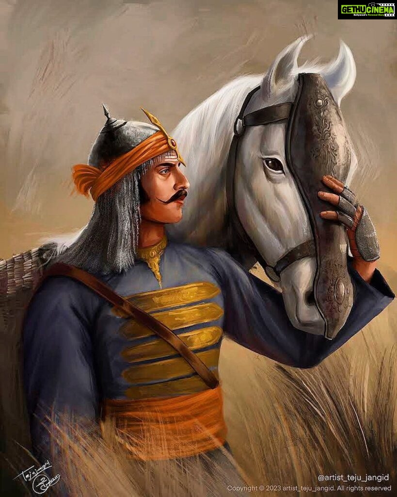 Thakur Anoop Singh Instagram - So in all my speeches and interviews ive often expressed a desire to play the larger than life role of Maharana Pratap on the big screen. Then I came across this amazing art portraying Maharana with my face. Universe’s way of manifesting thoughts into life!! Thanks @artist_teju_jangid ❤️👏 It’s a copyrighted image. Kindly mention artist if uploading on social media.