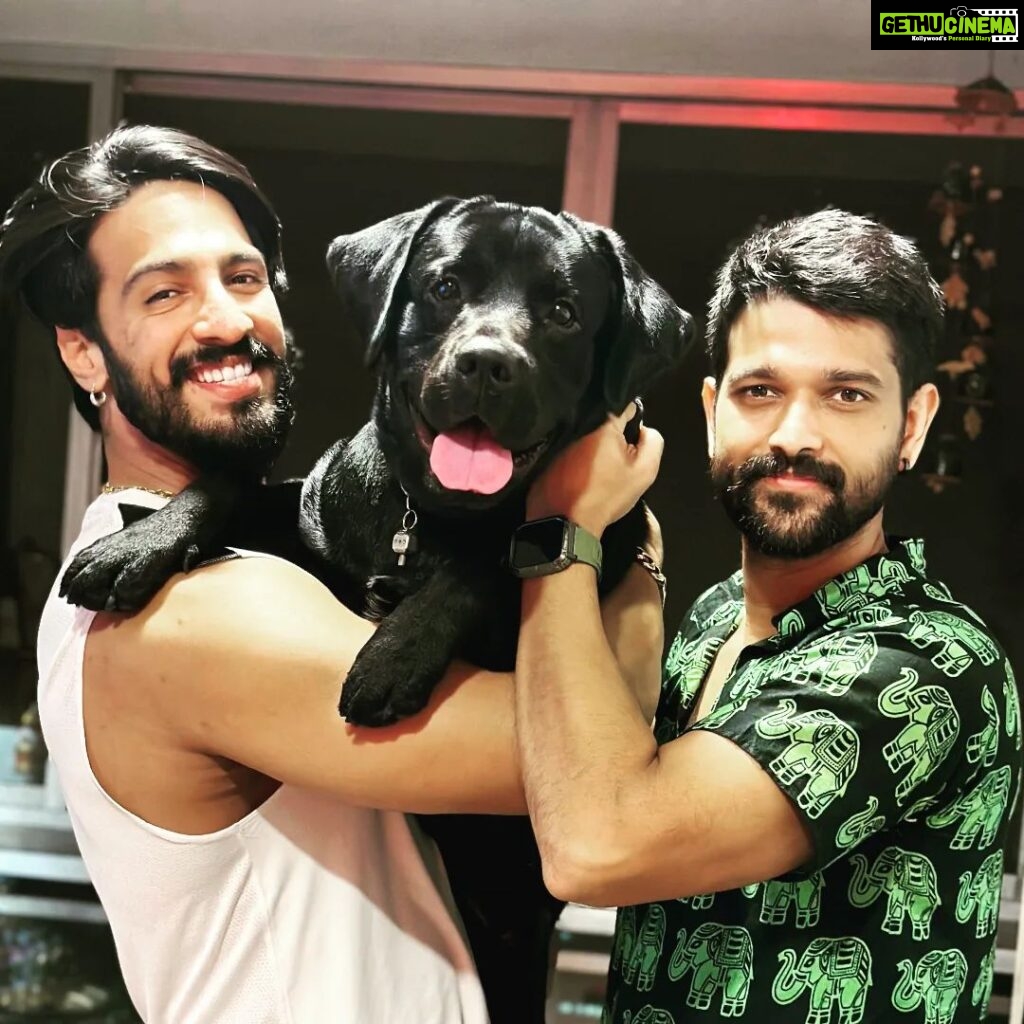 Thakur Anoop Singh Instagram - "Wherever you go your shadow follows". Its true in our case and guys meet Shadow the cutie with me and @thakur_anoopsingh . Happy to have a friend in this Industry who is always pushing me harder and who really wants me to grow at any cost. This is friendship where there is no competition but a lot of support and belief. #friendship #friends #actors #bollywood #friendshipgoals