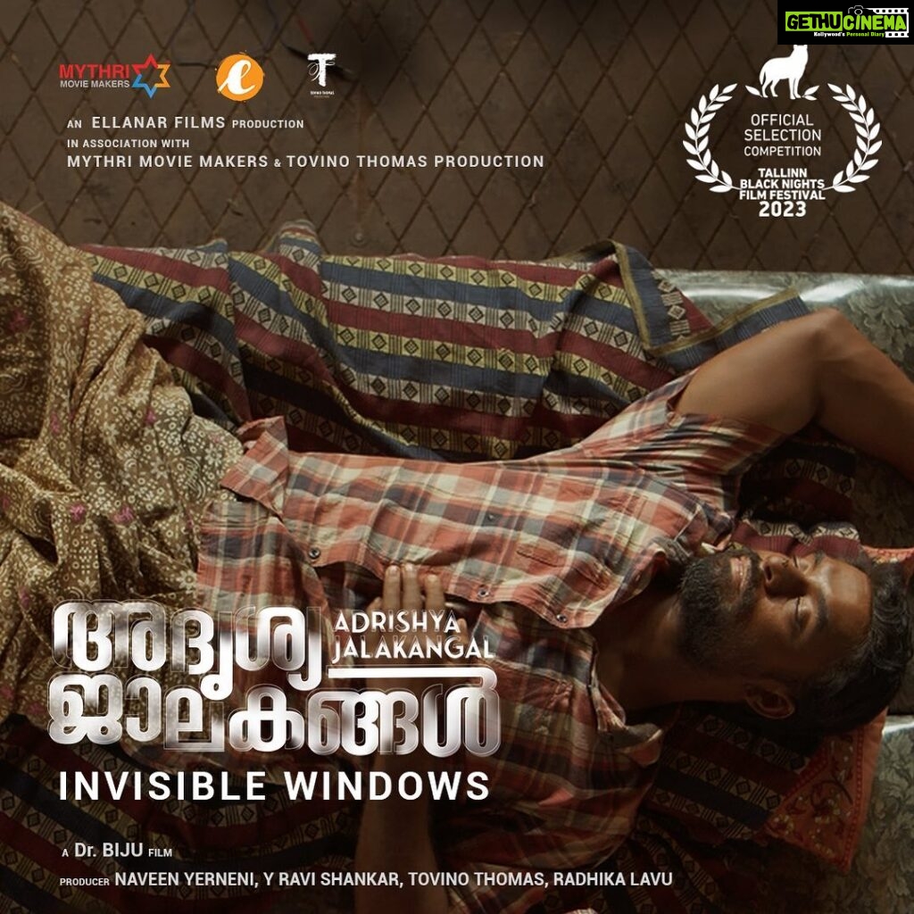 Tovino Thomas Instagram - Extremely pleased to share this - Dr Biju's Adrishya Jalakangal ( Invisible Windows) will have its world premiere at the 27th Tallinn Black Nights International film festival (POFF), Estonia taking place from November 3 to 17. What makes it special is that the film is also selected in the competition category, making it the first ever Malayalam film to do so, in this prestigious film festival that is counted among the elite A-list ones worldwide. Really looking forward to walk the black carpet event along with director Dr Biju and producer Radhika Lavu. Congratulating everyone part of this amazing movie for this achievement. Let's hope for the best. 🤞🏽 @ellanar_films @mythrioffical @tovinothomas_productions @tovinothomas @nimisha_sajayan @actorindrans @radhika_lavu @rickykej @anupchacko @dr_biju_official @jayashree_lakshminarayanan @yedhu05 @dileepdaz @davis_manuel @flevioffical @jchrisjerome #AravindKR @eldhoselvaraj @pattanamsha @pramod.thomas.986 @sangeetha_janachandran @storiessocialofficial