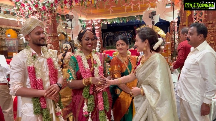 Vaishnavi Gowda Instagram - Congratulations 🎉! Happy married life Praveen and Keerthana 😘 Wishing you both lifetime of peace , love and happiness 🤍