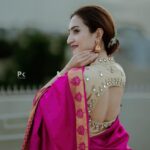 Vaishnavi Gowda Instagram - Pink saree 😍