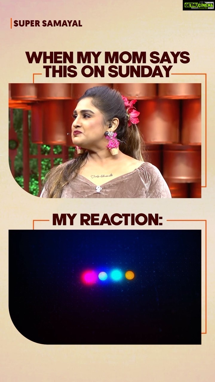 Vanitha Vijayakumar Instagram - Unga reaction ennava irukum? 😂 SUPER SAMAYAL | SUNDAY | 12:30 PM #SunTV #SuperSamayal #SuperSamayalOnSunTV #VanithaVijayakumar #SunReels #SunDigital