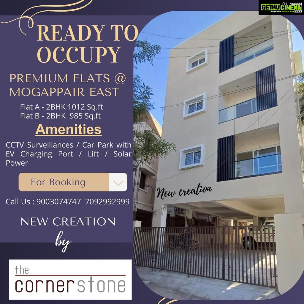 Vanitha Vijayakumar Instagram - Book your dream home at #mogappair now… @thecornerstone.jr … ready to occupy … selling fast … last 2 flats available.. CONTACT NOW Mogappair East