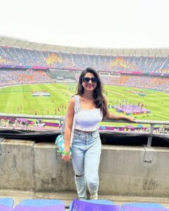 Varshini Sounderajan Instagram - Excited!!! India vs pak Narendra Modi Stadium - Ahmedabad