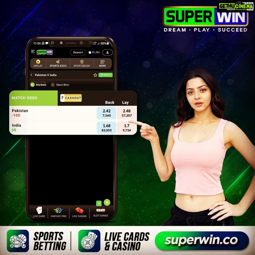 Vedhika Instagram - #Ad Use Affiliate Code VEDHI300 for a 350% first and 50% second deposit bonus 🌟 The action at the Asia Cup is intensifying as India and Pakistan face off again! Join SUPERWIN today to get a FREE Rs.1000 bet upon sign-up instantly credited to your wallet (limited-time offer) and a 350% first deposit bonus! Plus, there are many more redeposit and loss-back bonuses to boost your winnings! 🤑💥 SIGN UP NOW – it's time to play, win, and conquer with SUPERWIN! 🏆💰 @superwingames #Collab#SUPERWIN #Asiacup #2023 Asiacup #INDvPAK #PAKvIND #playandwin #play2win #freeoffer #signup #Cricket #Football #Tennis #CardGames #LiveCasino #WinBig #BestOdds #SportsOdds #CashInPlay #PlaytoWin #PlaySmart #PremiumSports #OnlineGaming #PlayWithSUPERWIN #JackpotAlert #WinningStreak #LiveAction