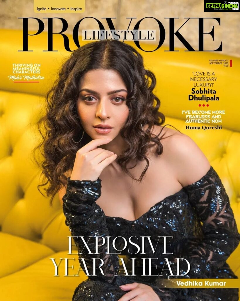 Vedhika Instagram - Discover the meteoric rise of Vedhika Kumar, the dazzling star who's redefining performance in the film industry! Dive into her incredible journey, from award-winning roles to candid insights on staying disciplined in the glamorous world. Catch this exclusive interview and more captivating articles in the September Issue of Provoke Lifestyle magazine. Now on Stands. Styling : @beingstyl & @styleline_bydee Photography: @theportraitstudio_tps Black Outfit: ⁩@missmomo.in Golden Outfit: @infineline Makeup: @anjali_tater, Hair : @hairbyrashmishetty Talent Management: @dawntalents #provokelifestyle #provokemagazine #stayprovoked #september #issue ##vedhikakumar #covershoot #southindiasno1magazine