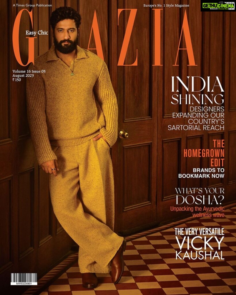 Vicky Kaushal Instagram - The boy-next-door, the patriot, the romantic – if there’s anyone who understands how being genre agnostic hones one’s craft, it’s Vicky Kaushal. In our August issue, we highlight India in the spotlight and the new gateway to the world. Vicky is wearing a wool and tweed cashmere polo, pleated trousers, both Zegna; ‘LV x YK Pumpkin’ necklace, Louis Vuitton; leather boots, Dmodot Photograph: Sahil Behal at SOAK Fashion Director: Pasham Alwani Words: Samreen Tungekar Make-up: Anil Sable Hair: Hakim Aalim Assisted by (styling): Nishtha Parwani Fashion intern: Karena Vinaik Production: Varun Shah PR Agency for talent: Think Talkies #GraziaIndia #VickyKaushal #Vicky #AugustCover # #Bollywood #Actor