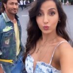 Vidyut Jammwal Instagram - The man at the back with watchful eyes is Rockstar Nora’s Bodyguard /Armour “Michel Naidu “ @norafatehi #BehindTheScenes #Crakk #OnSet Baku, Azerbaijan