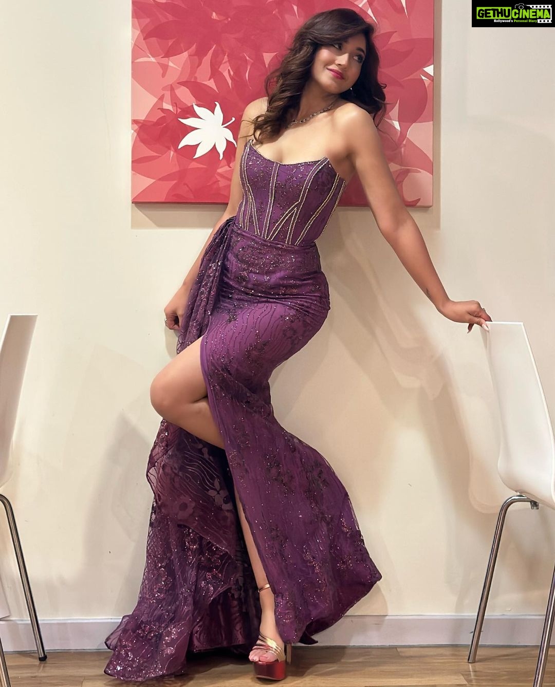 Aanchal Sharma Instagram - Had a ball of time out there in Uk at Nepal Film Festival 💜 . Wearing @manis_rai