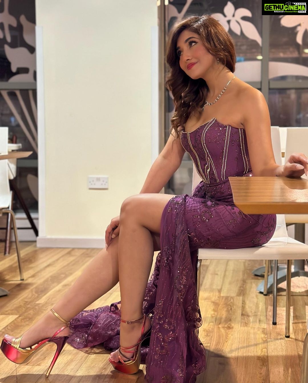 Aanchal Sharma Instagram - Had a ball of time out there in Uk at Nepal Film Festival 💜 . Wearing @manis_rai