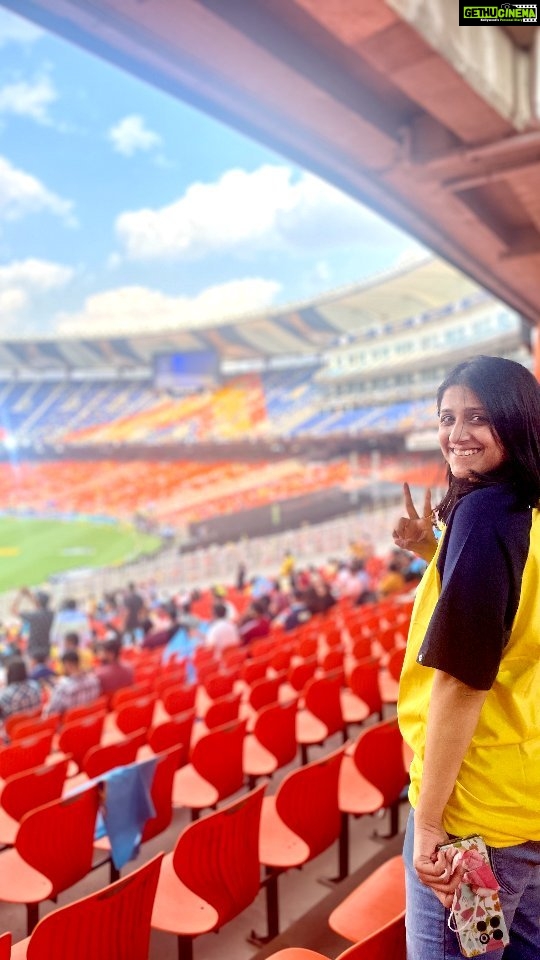 Aarohi Patel Instagram - Ipl 2023 Opening Ceremony #CSKvsGT 💛 Not just mine, but the entire stadium's love & respect for Dhoni - even in an Away Match- resonated completely! It was an honour to see him play live for the first time (& hopefully NOT the last time😭) 🥺💛 #DhoniForever . #ipl2023 #ipl #dhoni #cricket #chennaisuperkings #csk #thala #yellove