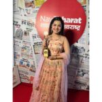 Aarya Ambekar Instagram - Thank you @planet.marathi @navarashtra for the honor!!! Received yet another award as Best Playback Singer for my song Bai Ga!!🥰🧿✨nothing to say..just gratitude! Outfit : @srujana_by_ruttuja Designed by : @ruttuja_kelkar_deodhar Styling, Hair, Makeup : @ambekaraarya 😋😁