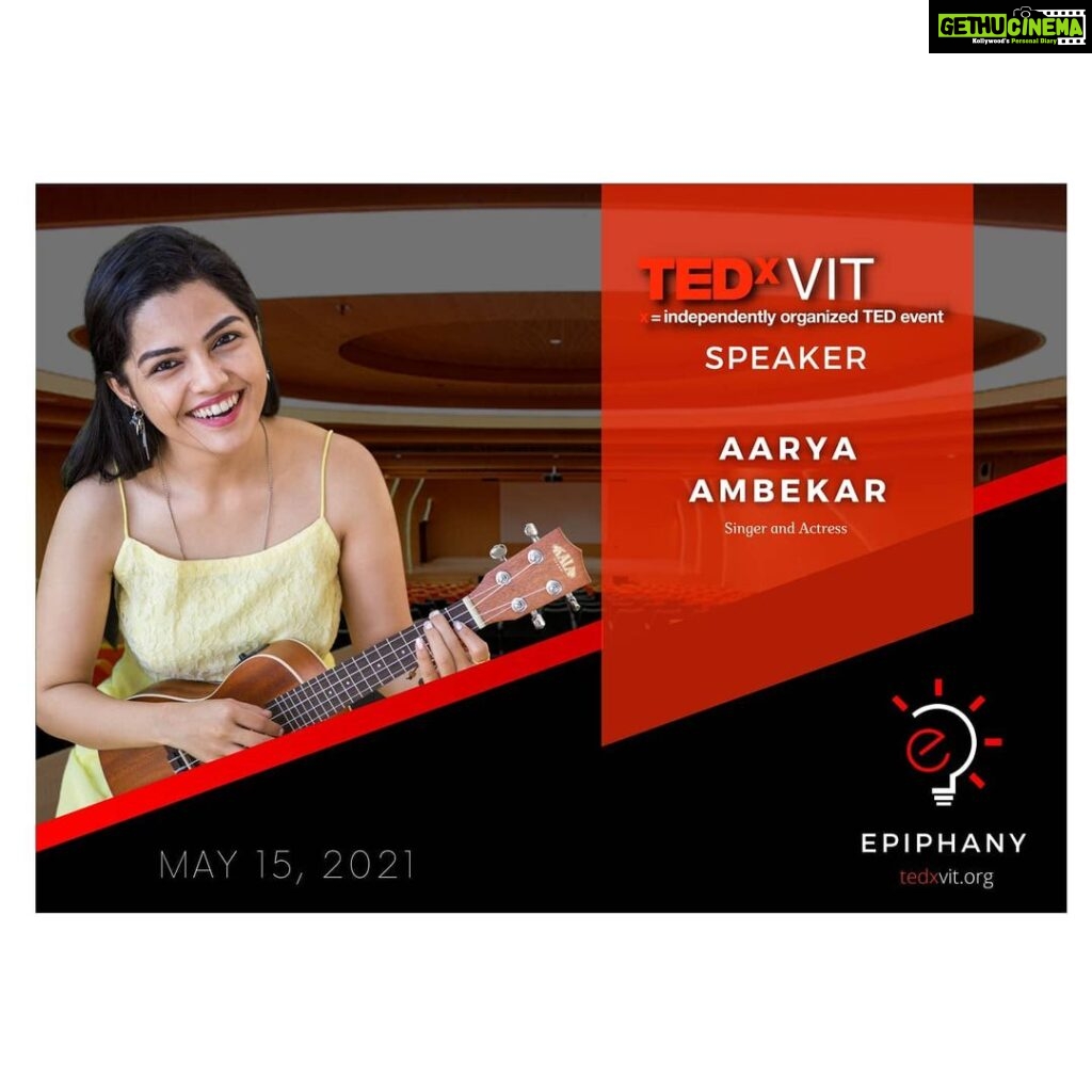 Aarya Ambekar Instagram - Hello everyone!✨ As many of you couldn't attend the Tedx event the other day, sharing the link of my entire talk for you all.. check out my BIO!! . . . ___ #aaryaambekar #tedx #tedtalks #tedxtalks #speakeratted @tedxvittalks @ted @tedx_official