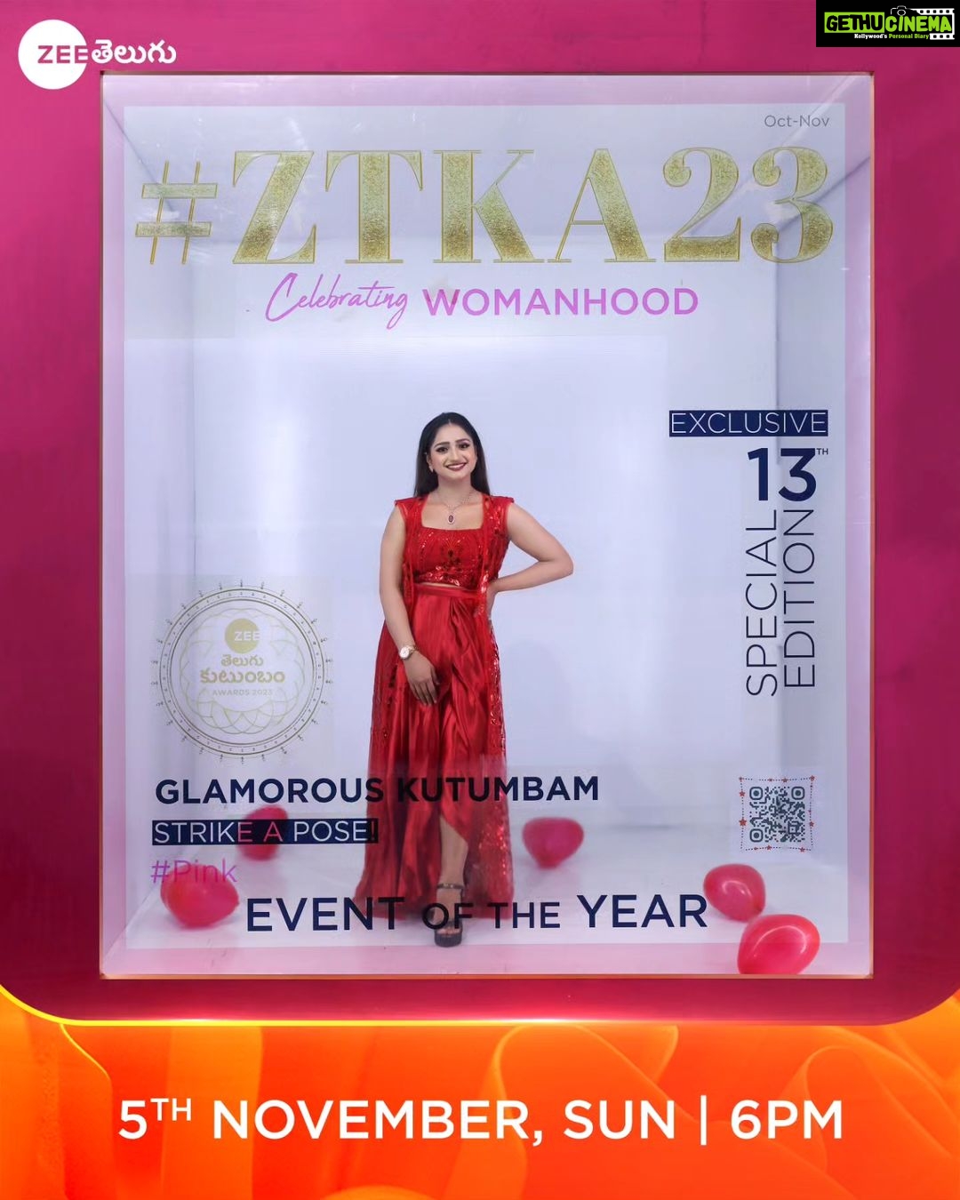 Aashika Padukone Instagram - The #Trinayani Kutumbam exuding glamour and style 📷📷 with their stunning poses at the grand celebrations 💥💥 Watch The Biggest Telugu Television Awards of the year #ZeeTeluguKutumbamAwards2023 This Sunday at 6 PM on #ZeeTelugu #CelebratingWomanHood #Pink #ZeeTeluguMahaEvent #ZTKA2023 #Kutumbam2023 #ZeeTeluguKutumbamAwards @ashikapadukone_official @im_chandugowda @bhavanareddyartist @itsme_anusha1 @anilchowdary._ @jayaram.pavithra @chandrakanth_artist