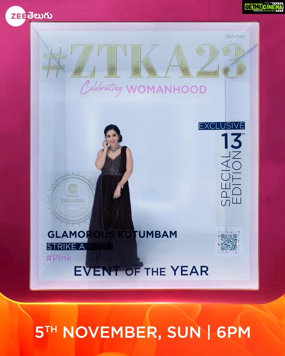 Aashika Padukone Instagram - The #Trinayani Kutumbam exuding glamour and style 📷📷 with their stunning poses at the grand celebrations 💥💥 Watch The Biggest Telugu Television Awards of the year #ZeeTeluguKutumbamAwards2023 This Sunday at 6 PM on #ZeeTelugu #CelebratingWomanHood #Pink #ZeeTeluguMahaEvent #ZTKA2023 #Kutumbam2023 #ZeeTeluguKutumbamAwards @ashikapadukone_official @im_chandugowda @bhavanareddyartist @itsme_anusha1 @anilchowdary._ @jayaram.pavithra @chandrakanth_artist