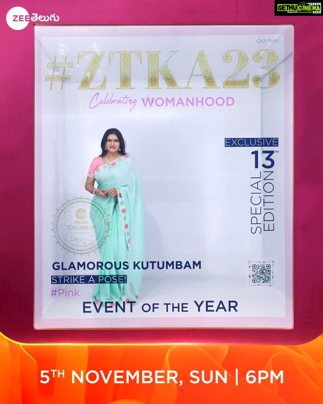 Aashika Padukone Instagram - The #Trinayani Kutumbam exuding glamour and style 📷📷 with their stunning poses at the grand celebrations 💥💥 Watch The Biggest Telugu Television Awards of the year #ZeeTeluguKutumbamAwards2023 This Sunday at 6 PM on #ZeeTelugu #CelebratingWomanHood #Pink #ZeeTeluguMahaEvent #ZTKA2023 #Kutumbam2023 #ZeeTeluguKutumbamAwards @ashikapadukone_official @im_chandugowda @bhavanareddyartist @itsme_anusha1 @anilchowdary._ @jayaram.pavithra @chandrakanth_artist