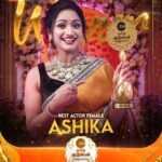 Aashika Padukone Instagram - Best Actor Female...!!! @ashikapadukone_official Zee Tamil குடும்ப விருதுகள் 2023. #ZeeTamilKudumbaVirudhugal2023 #ZTKV #ZTKV2023 #ZeeTamil