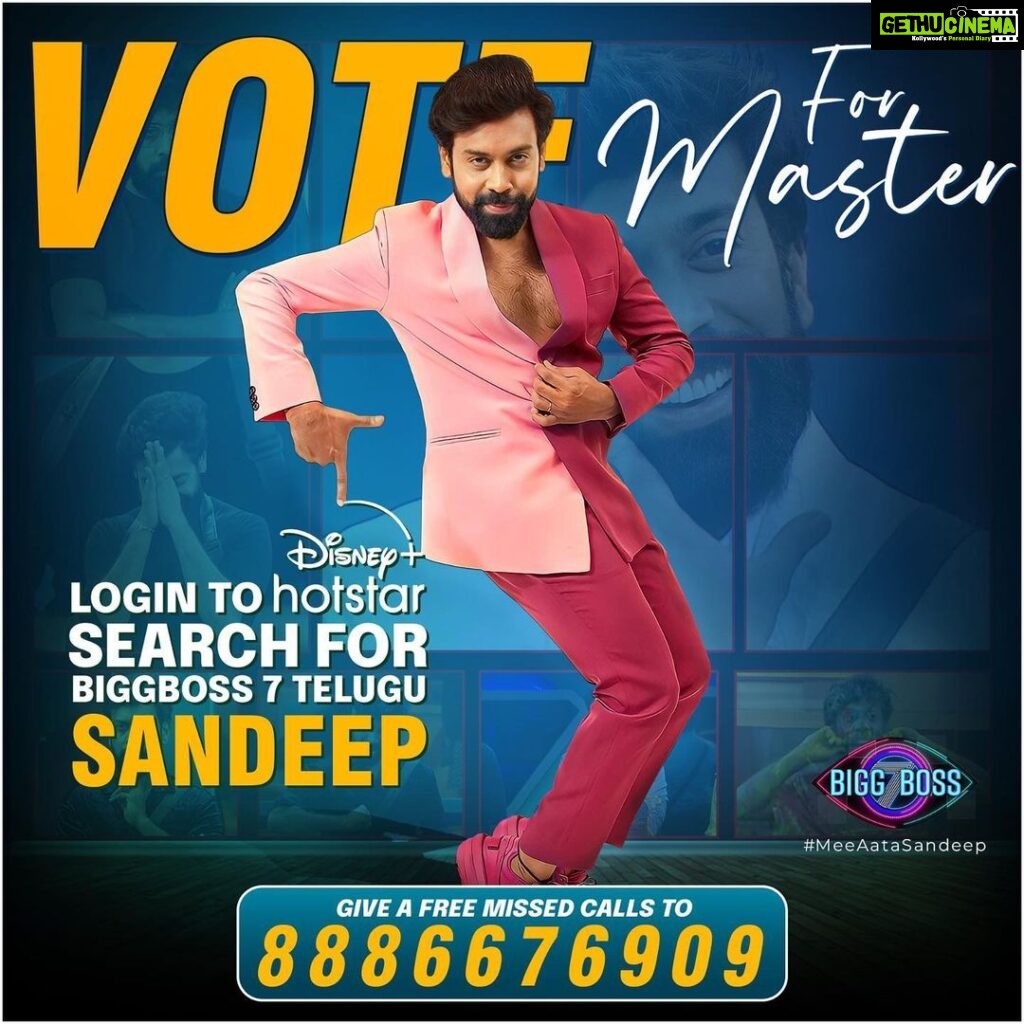 Aata Sandeep Instagram - Vote for ART 🙏 Please Do Vote for our sandeep Login to Disney Hotstar app Cast your vote to our sandeep & Give Missedcall to 8886676909 #Meeaatasandeep #biggboss7telugu #biggbossseason7