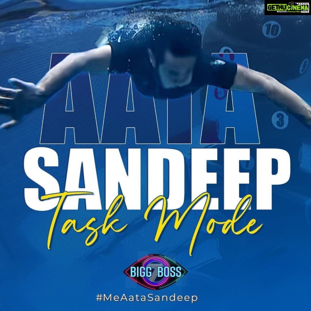 Aata Sandeep Instagram - Task Mode 🏊‍♂️ #meeaatasandeep #sandeeponbbtelugu7