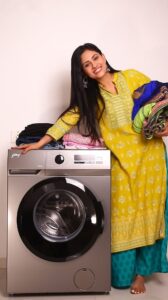 Aayushi Dholakia Instagram - 1400 Rotations in one minute this Navaratri? Well, not Garba but my Godrej EON washing machine is definitely the one who’s nailing it! The easiest way to get your garba outfit ready in no time with Godrej EON washing machine.
So why wait? Celebrate this Navaratri season with Godrej EON washing machine & get your Garba look on point!

To know more, please check the link in my bio. 

#FestiveReadyWithGodrej #AyushmannBhavaForever #GodrejAppliances #Godrej #HomeAppliances #ThingsMadeThoughtfully #SochKeBanayaHai #NewPinchEveryDay #GodrejWashingMachine#WashingMachines