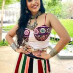 Aayushi Dholakia Instagram - Gujarati is my love language🫶🏻❤️ . . . . Wearing: @shefalisstudio #reels #garba #chaniyacholi #navratrilook #navratrivibes #navratrifestival #festiveoutfit #festivaloutfit
