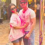 Abhishek Kumar Instagram - Happy holi #Abhisha #Jasrik @isha__malviya ♥️