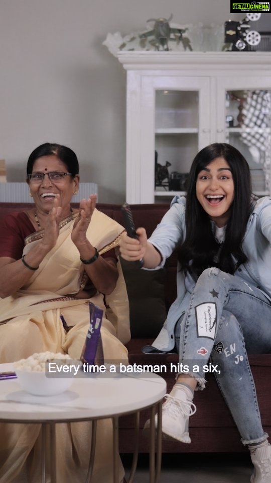 Adah Sharma Instagram - Lalita Maushi and my love for cricket finally made it to the ‘gram! 😎😜 . Like maushi and me, this World Cup, #SitTogether and enjoy the matches with someone who is as passionate about cricket as you. It might be your maushi, driver dada or guard kaka. ❤️ . Participate in Cadbury Dairy Milk’s #SitTogether campaign by registering on to www.cadburysittogether.com and stand a chance to win match tickets for both of you! . #CadburyDairyMilk #KuchAchhaHoJaayeKuchMeethaHoJaaye #Ad