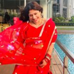 Addite Shirwaikar Malik Instagram - In my element! ❤️🙈 . . 👗: @aachho . . #karwachauth #fyp #instagood #fun #aditimalik