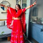 Addite Shirwaikar Malik Instagram – In my element! ❤️🙈
.
.
👗: @aachho 
.
.
#karwachauth #fyp #instagood #fun #aditimalik
