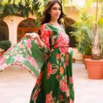Aditi Vats Instagram - “Verde Petal Symphony” Outfit Description: “Verde Petal Symphony” is blooming petals poetry ensemble from the “The Mystic Mirage Collection”. In the embrace of pure chinon fabric, this radiant green Anarkali suit blooms with the elegance of a garden in full spring. Delicate flower prints cascade gracefully, painting a vivid picture of nature’s beauty. The flared translucent sharara adds a touch of whimsy to the ensemble, while the modern style dupatta drapes with effortless allure, adorned with intricate handwork that mirrors the intricate details of a blooming blossom on the neckline. Order Placement: For pricing and order placement , please reach us via DM or email at support@jvyal.com #jvyal #jvyal #ethnic #ethnicwear #beautifuloutfit #dresstokill #beauty #outfitstocravefor #brand #thingstowear #loveindianwear #indianwear #indianwearlove❤️🇮🇳