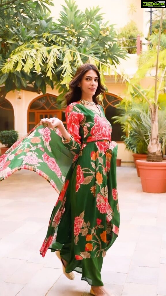 Aditi Vats Instagram - “Verde Petal Symphony” Outfit Description: “Verde Petal Symphony” is blooming petals poetry ensemble from the “The Mystic Mirage Collection”. In the embrace of pure chinon fabric, this radiant green Anarkali suit blooms with the elegance of a garden in full spring. Delicate flower prints cascade gracefully, painting a vivid picture of nature’s beauty. The flared translucent sharara adds a touch of whimsy to the ensemble, while the modern style dupatta drapes with effortless allure, adorned with intricate handwork that mirrors the intricate details of a blooming blossom on the neckline. Order Placement: For pricing and order placement , please reach us via DM or email at support@jvyal.com #jvyal #jvyal #ethnic #ethnicwear #beautifuloutfit #dresstokill #beauty #outfitstocravefor #brand #thingstowear #loveindianwear #indianwear #indianwearlove❤️🇮🇳