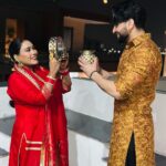 Afsana Khan Instagram - Happy karwa Chauth my love 🌙 @saajzofficial ❤️🧿 #karwachauth #afsaajz #afsaajzforever Photos credit @akshat.1808 Chandigarh, India