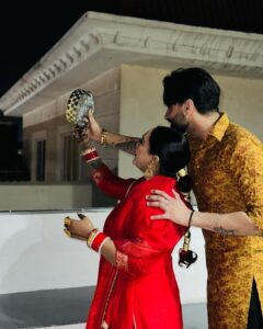 Afsana Khan Instagram - Happy karwa Chauth my love 🌙 @saajzofficial ❤️🧿
#karwachauth #afsaajz #afsaajzforever 
Photos credit @akshat.1808