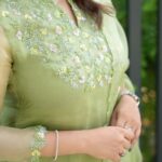 Aima Rosmy Sebastian Instagram - Meadow whispers elegance in silk organza … 🍀✨ By @tazzels3 👗 📸 @vineethphotos #trend #trendsetter #fashion #fashionblogger #instagood #instagram #instadaily #instafashion #instafashion #kerala🌴 Muweillah Comercial, Sharjah UAE