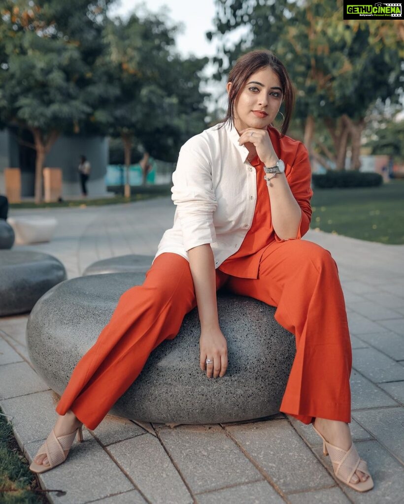 Aima Rosmy Sebastian Instagram - Always have fun with fashion. Dress to entertain yourself. Wearing @samridhidesignsofficial Shot by @hkcreationsdxb Sharjah
