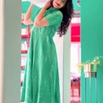 Aishu Instagram - ☘️☘️☘️ Pc: @shyji_ads🌹☘️☘️😑😚🎂😂😑😂😍😚 Outfit : @swargaindia #aishuads #photooftheday #dresses #greenaesthetic #green #lifestyle #indowestern #frocks #girlywear #swarga