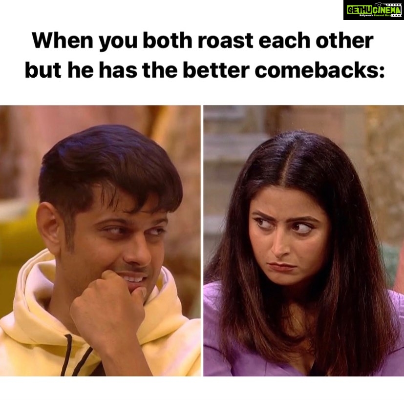 Aishwarya Sharma Bhatt Instagram - We know the feeling!!😤 Share this with someone who tries to roast you but fails miserably trying😉 #AishwaryaSharma #NeilBhatt #Neiwarya #BiggBoss #BB17 #RoastClub
