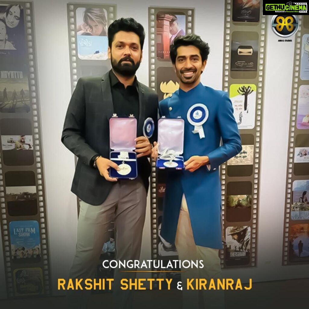 Ajaneesh Loknath Instagram - A heartfelt congratulations to the team of #777Charlie on winning the prestigious National Film Awards. @rakshitshetty @kiranraj_k @paramvah_studios @bobby_c_r #ABBSStudios