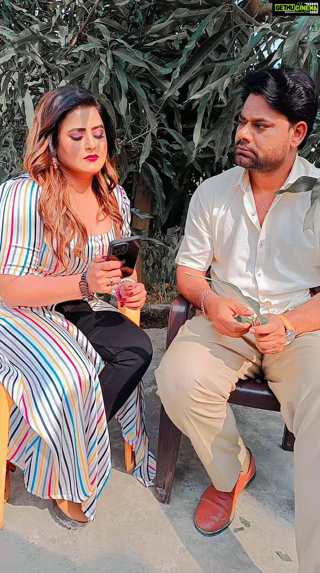 Akanksha Awasthi Instagram - TB aur Bibi 💖 #coactors #trendingreels #actor #bhojpuri